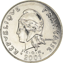 Coin, French Polynesia, 20 Francs, 2001, Paris, FDC, MS(65-70), Nickel, KM:9