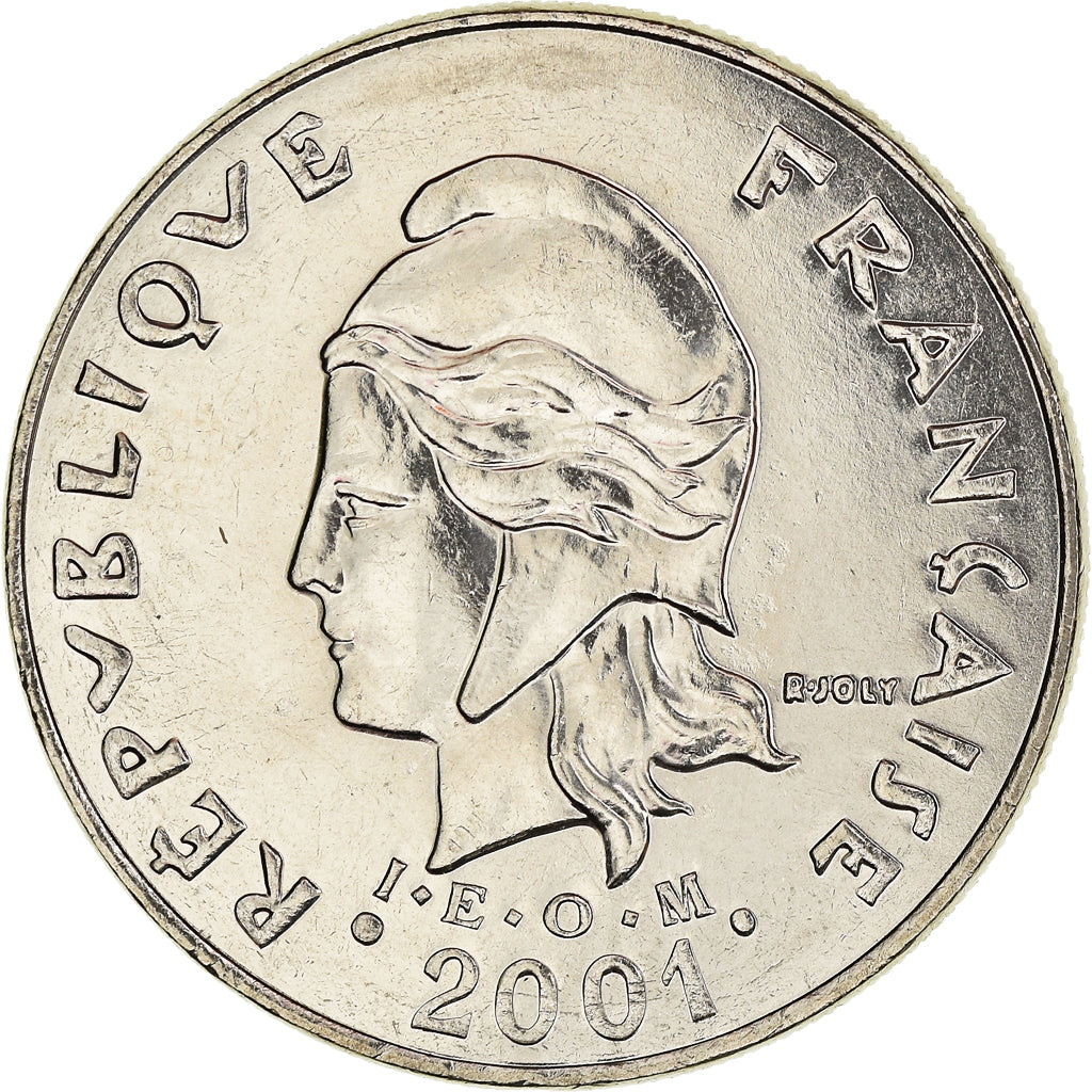 Moneta, Polinesia francese, 20 Francs, 2001, Paris, FDC, Nichel, KM:9