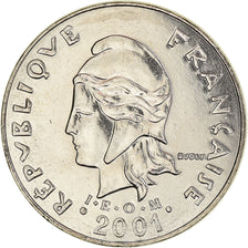 Moneta, Polinesia francese, 20 Francs, 2001, Paris, FDC, Nichel, KM:9