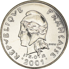 Coin, French Polynesia, 10 Francs, 2001, Paris, MS(65-70), Nickel, KM:8