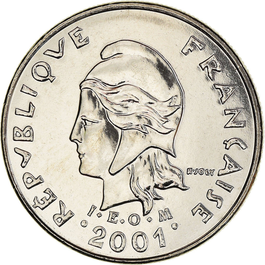 Coin, French Polynesia, 10 Francs, 2001, Paris, MS(65-70), Nickel, KM:8