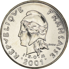 Coin, French Polynesia, 10 Francs, 2001, Paris, MS(65-70), Nickel, KM:8