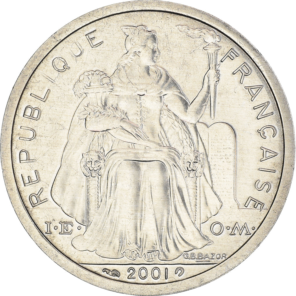Moneta, Polinesia francese, 2 Francs, 2001, Paris, FDC, SPL+, Alluminio, KM:10