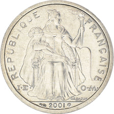 Moneta, Polinesia francese, 2 Francs, 2001, Paris, FDC, SPL+, Alluminio, KM:10