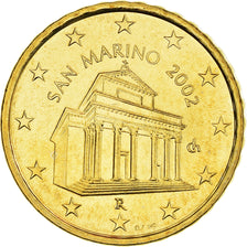 San Marino, 10 Euro Cent, 2002, MS(65-70), Latão, KM:443