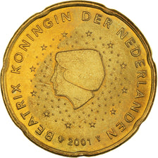Netherlands, 20 Euro Cent, 2001, Utrecht, FDC, MS(65-70), Brass, KM:238
