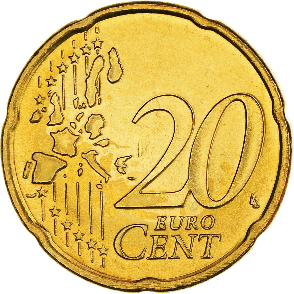 Netherlands, 20 Euro Cent, 2001, Utrecht, FDC, MS(65-70), Brass, KM:238