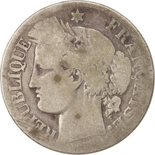 France, Cérès, 2 Francs, 1871, Paris, VG(8-10), Silver, KM:817.1, Gadoury:530