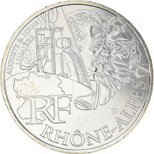 França, 10 Euro, Rhône Alpes, Euros des régions, 2012, Paris, Rhône-Alpes