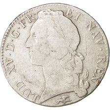 France, Louis XV, Écu au bandeau, 1754, Lyon, VF(20-25), Silver, KM:512.6