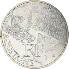 France, 10 Euro, Euros des régions, 2011, Paris, Aquitaine, FDC, Argent