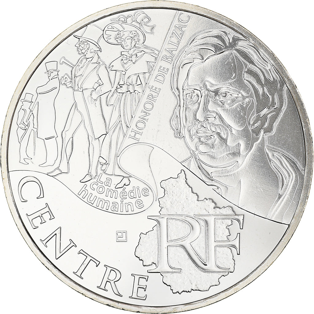 France, 10 Euro, Centre, Euros des régions, 2012, FDC, MS(65-70), Silver
