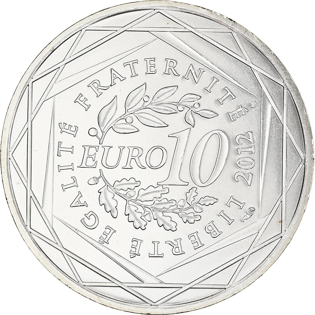 France, 10 Euro, Centre, Euros des régions, 2012, FDC, MS(65-70), Silver