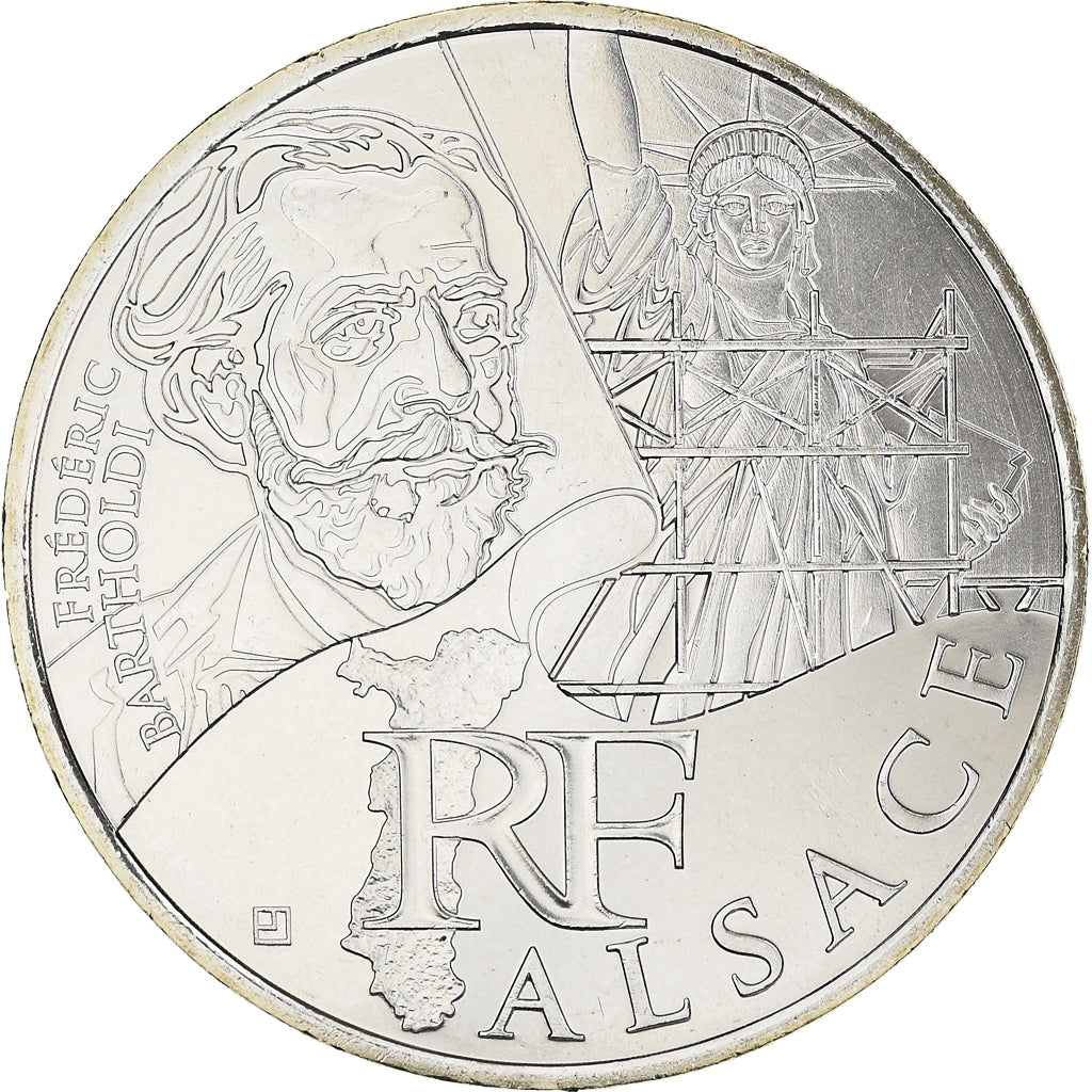 France, 10 Euro, Euros des régions, 2012, Paris, Alsace, MS(65-70), Silver