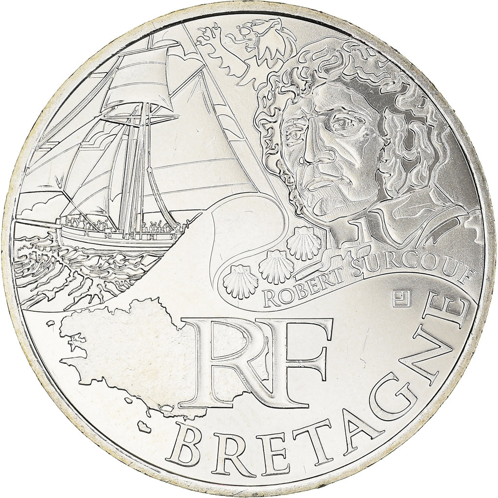 Francia, 10 Euro, Bretagne, Euros des régions, 2012, FDC, FDC, Argento