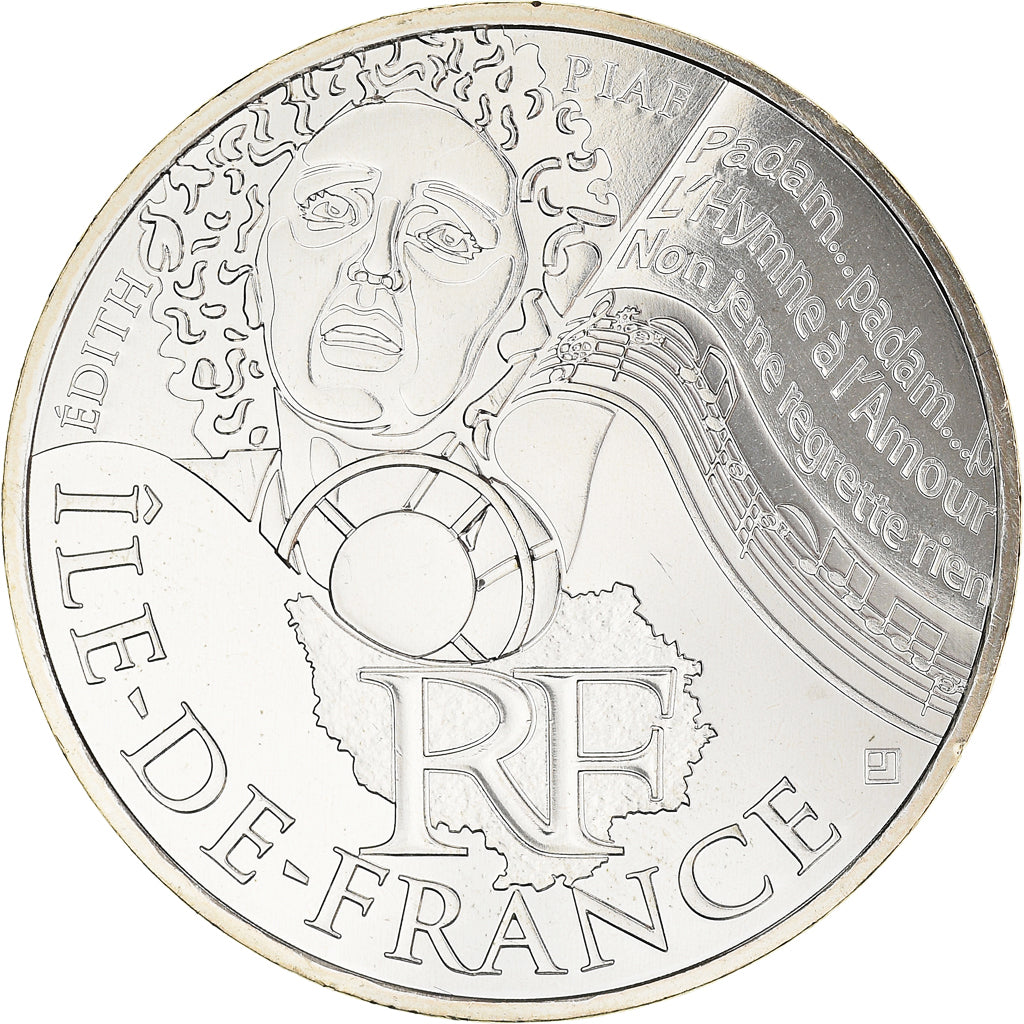 Francia, 10 Euro, Ile de France, Euros des régions, 2012, FDC, FDC, Plata
