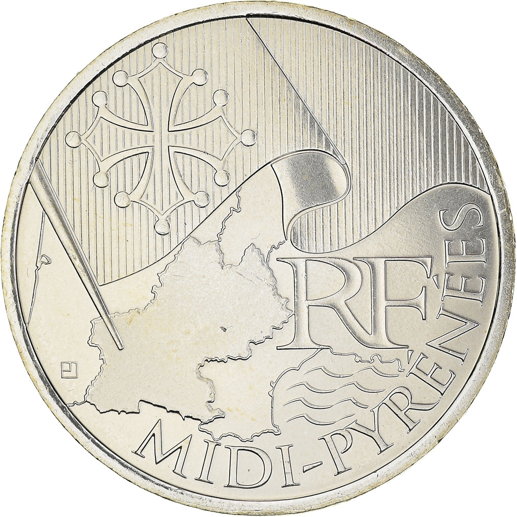 France, 10 Euro, Midi-Pyrénées, Euros des régions, 2010, FDC, FDC, Argent