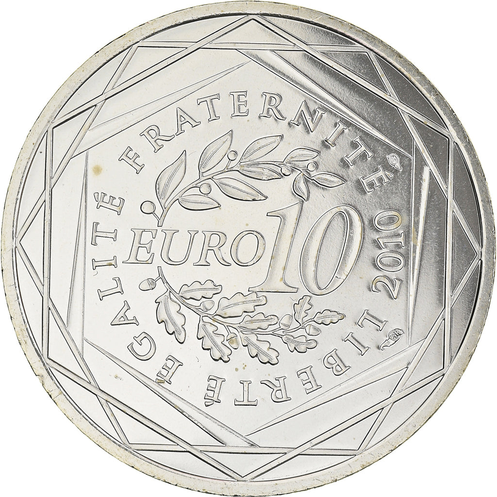 Francia, 10 Euro, Euros des régions, 2010, Paris, Guadeloupe, FDC, Argento