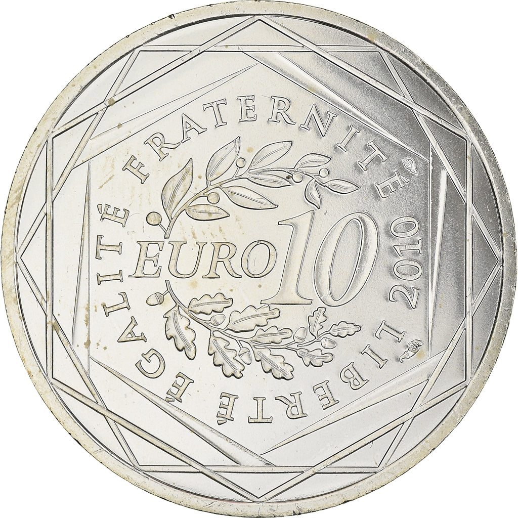 France, 10 Euro, Euros des régions, 2010, Paris, Martinique, MS(65-70), Silver