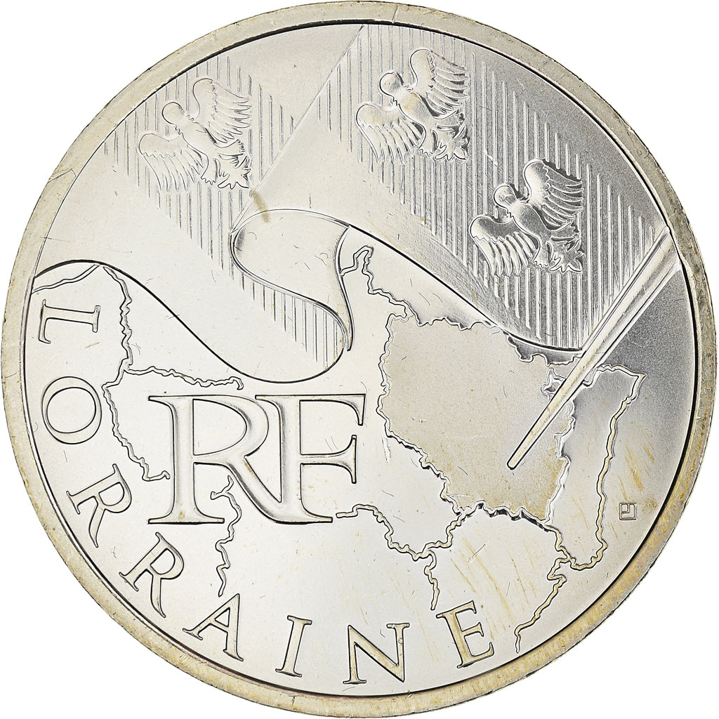 France, 10 Euro, Lorraine, Euros des régions, 2010, FDC, MS(65-70), Silver