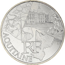 Frankrijk, 10 Euro, Aquitaine, Euros des régions, 2011, FDC, FDC, Zilver