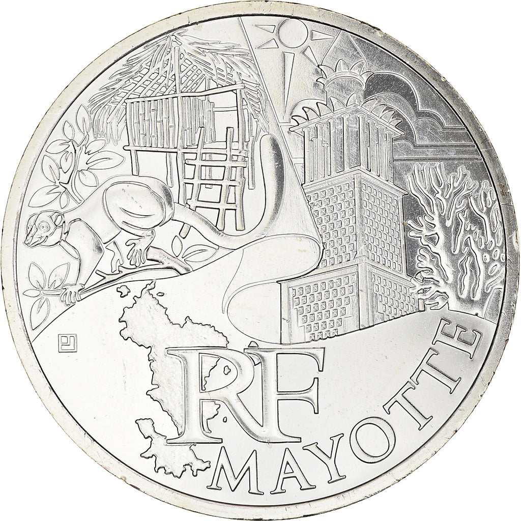 Francia, 10 Euro, Mayotte, Euros des régions, 2011, FDC, FDC, Argento