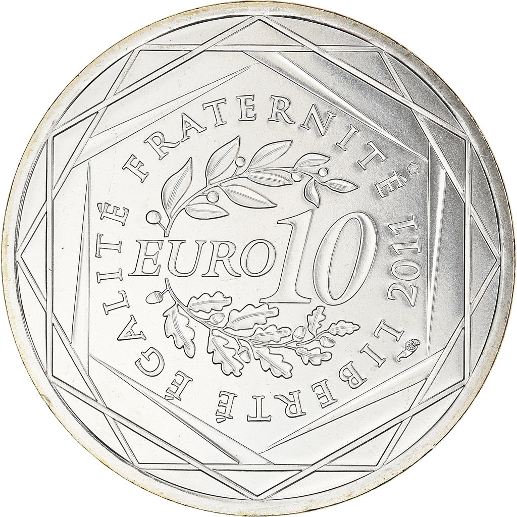 France, 10 Euro, Guyane, Euros des régions, 2011, FDC, MS(65-70), Silver