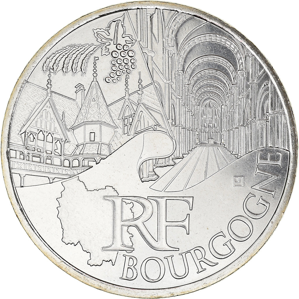 France, 10 Euro, Bourgogne, Euros des régions, 2011, FDC, MS(65-70), Silver
