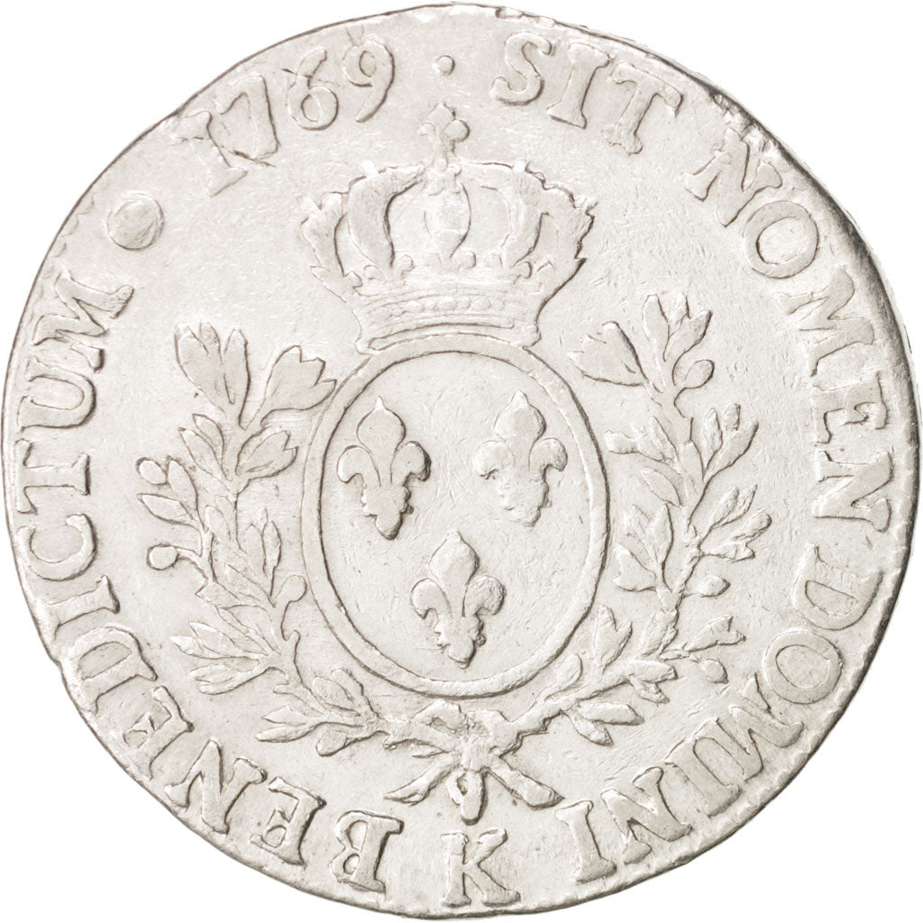 France, Louis XV, Écu au bandeau, 1769, Bordeaux, VF(20-25), Silver, KM 512.11