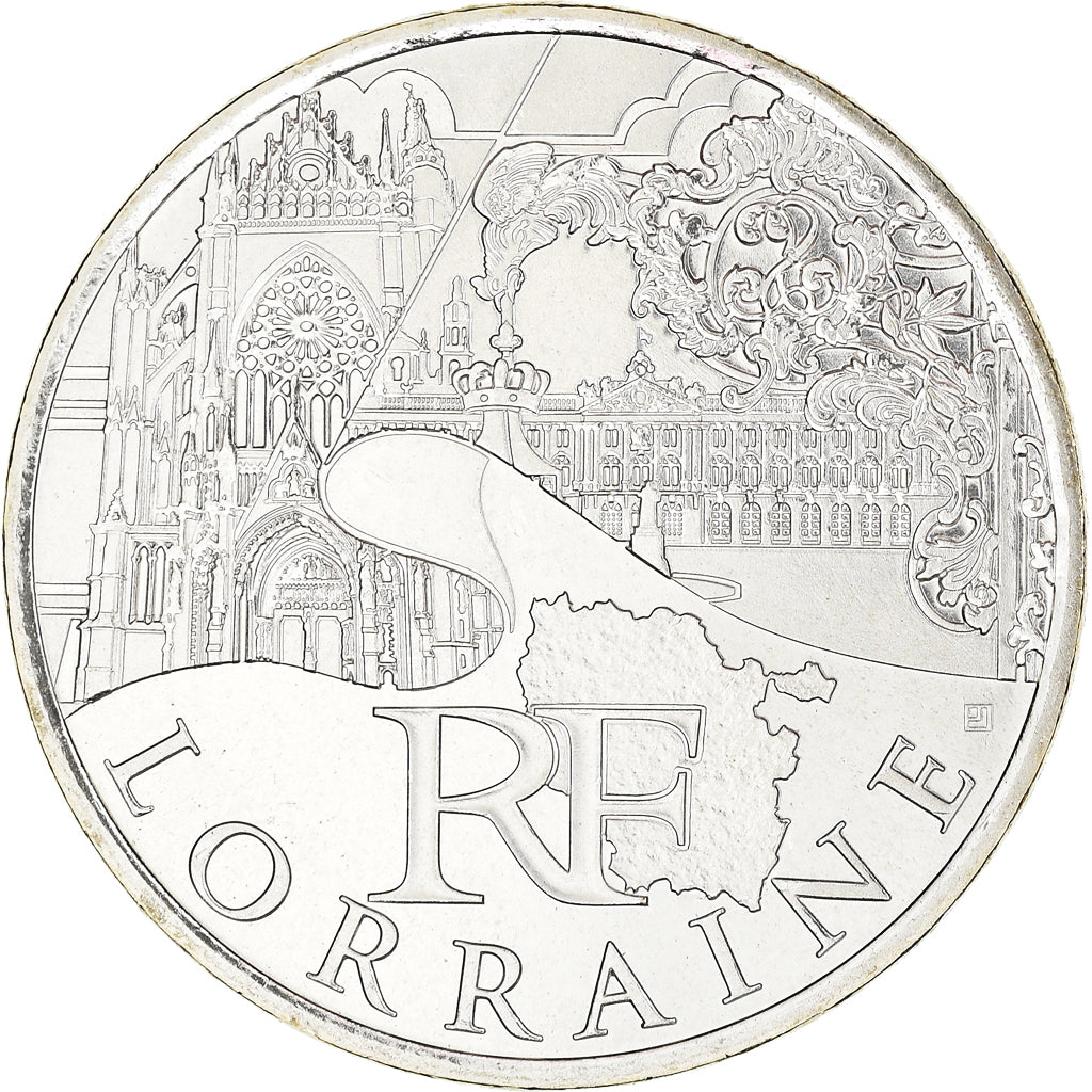 Francia, 10 Euro, Lorraine, Euros des régions, 2011, FDC, FDC, Argento