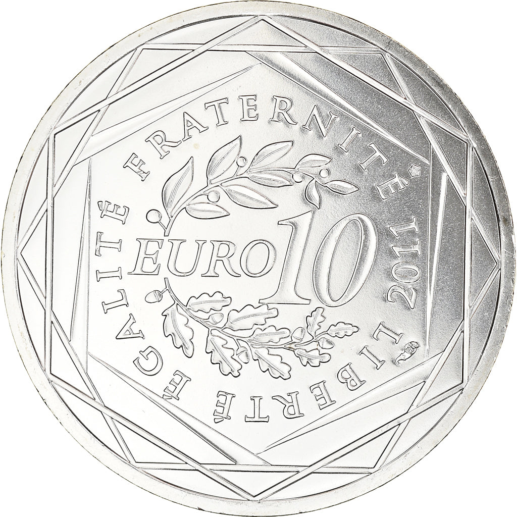 Francia, 10 Euro, Franche-Comté, Euros des régions, 2011, Paris, SPL, Argento
