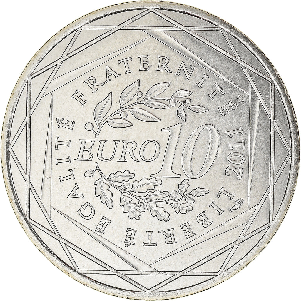 France, 10 Euro, Euros des régions, 2011, Paris, MS(64), Silver, KM:1749