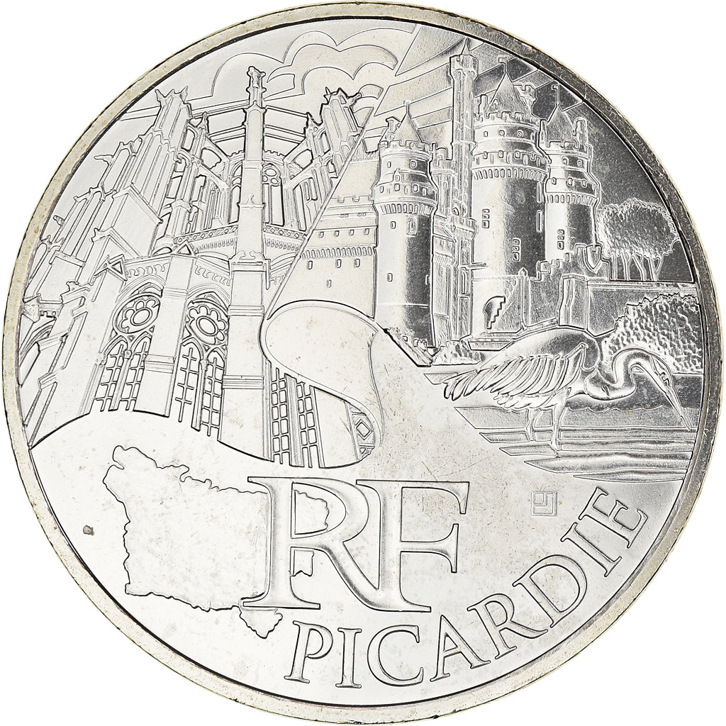 France, 10 Euro, Picardie, Euros des régions, 2011, MS(60-62), Silver