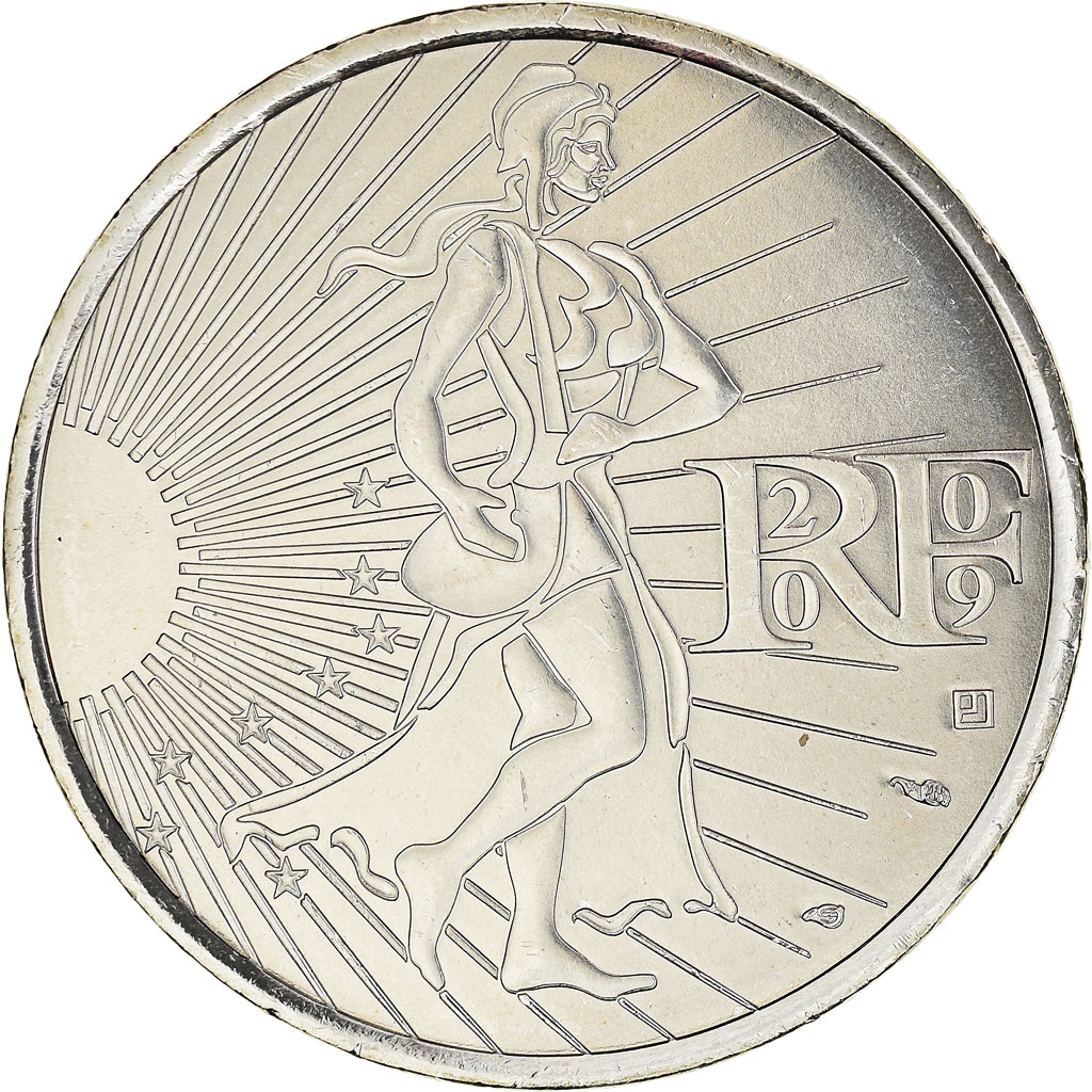 France, 10 Euro, Semeuse, 2009, FDC, MS(65-70), Silver, Gadoury:EU337, KM:1580