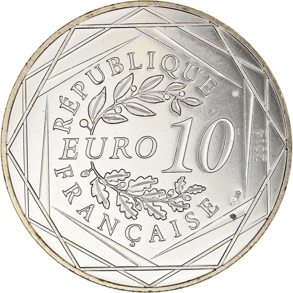 France, Sempé - Fraternité, 10 Euro, 2014, MS(63), Silver