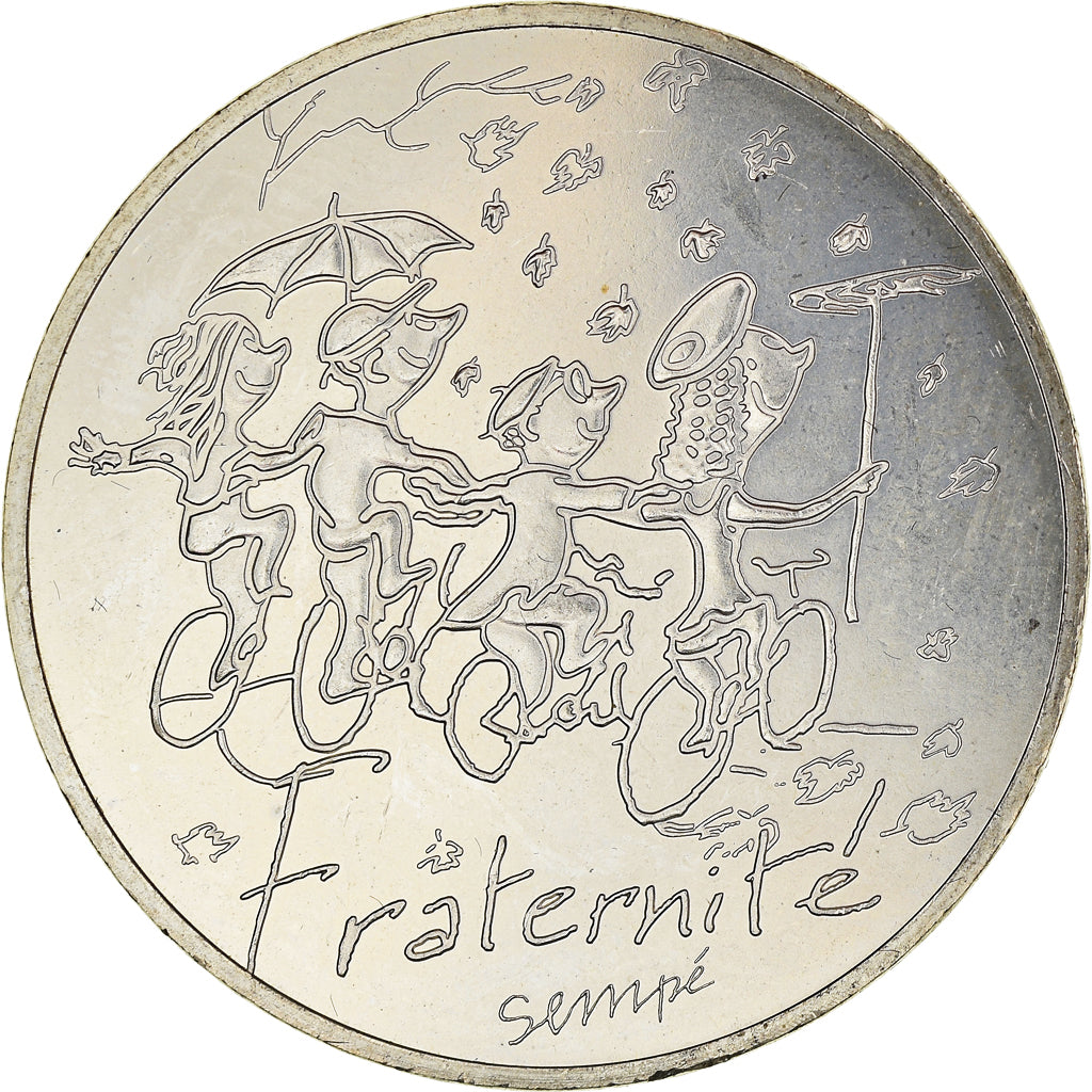 France, 10 Euro, Fraternité Automne Sempé, 2014, Paris, MS(63), Silver
