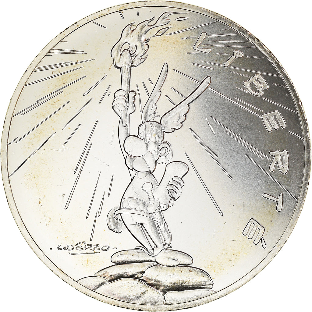 France, 10 Euro, Liberté Astérix Flamme, 2015, Paris, MS(65-70), Silver