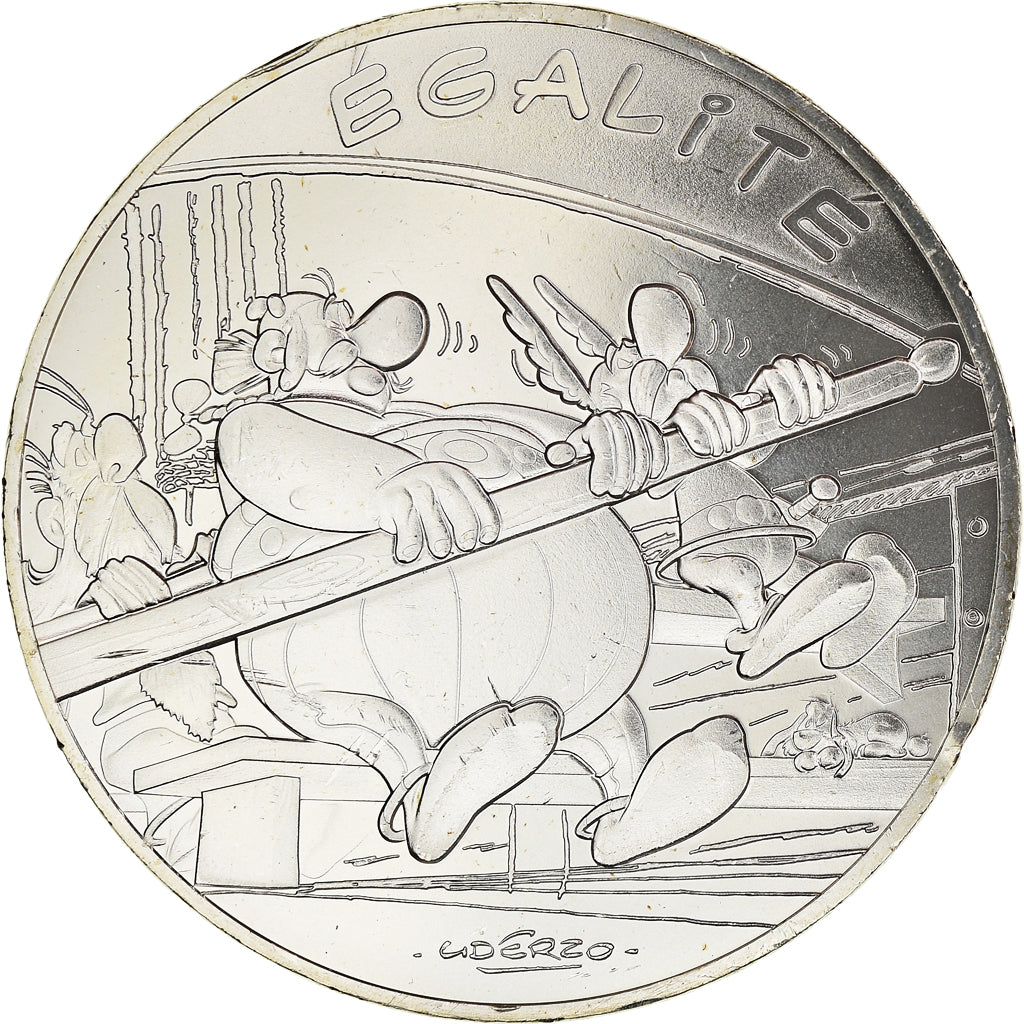 France, 10 Euro, Egalité, Astérix, Obélix, 2015, Paris, MS(65-70), Silver