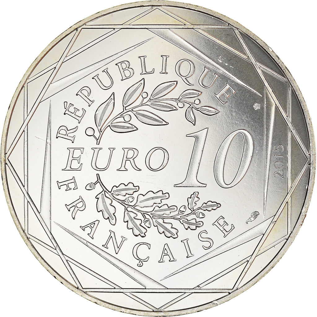 France, 10 Euro, Egalité, Astérix, Obélix, 2015, Paris, MS(65-70), Silver