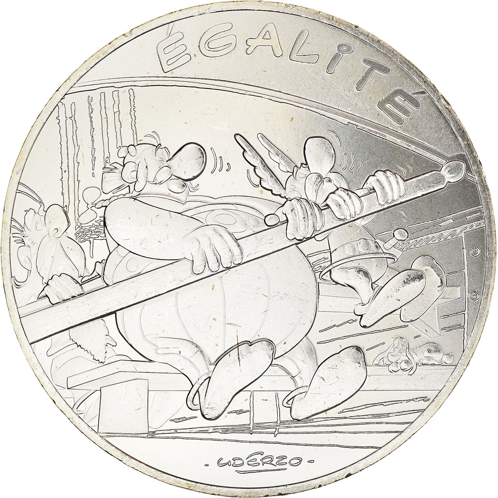 France, 10 Euro, Egalité, Astérix, Obélix, 2015, Paris, MS(65-70), Silver