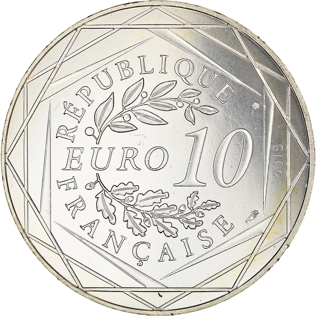 France, 10 Euro, Egalité, Astérix, Obélix, 2015, Paris, MS(65-70), Silver