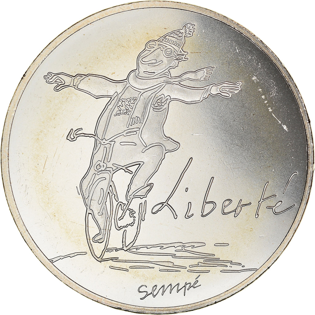 França, 10 Euro, Liberté Hiver Sempé, 2014, MS(65-70), Prata, Gadoury:EU717
