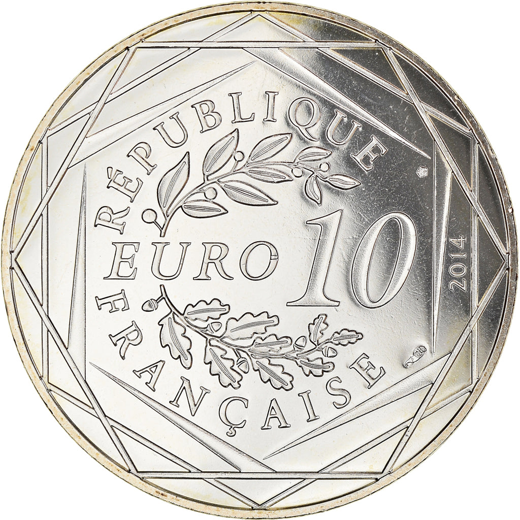 França, 10 Euro, Liberté Hiver Sempé, 2014, MS(65-70), Prata, Gadoury:EU717