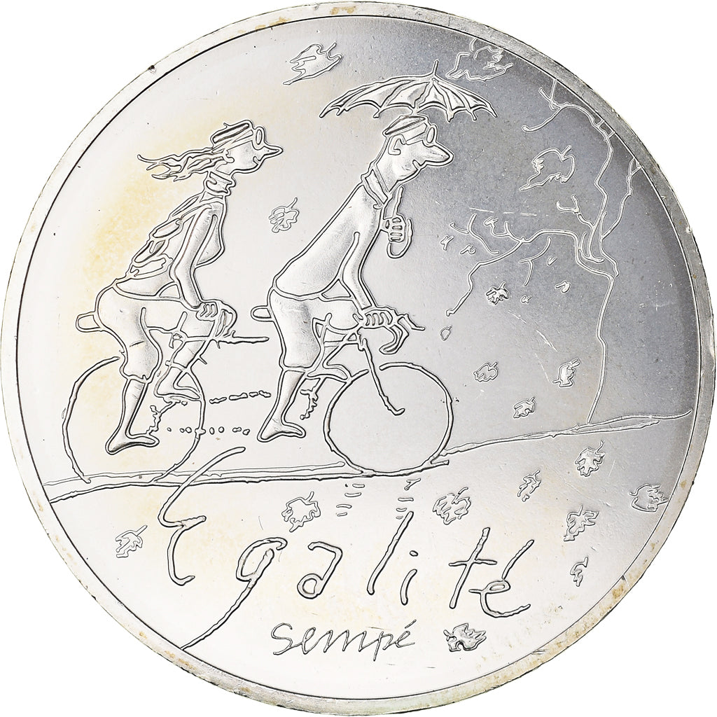 France, 10 Euro, Egalité Automne Sempé, 2014, FDC, MS(65-70), Silver