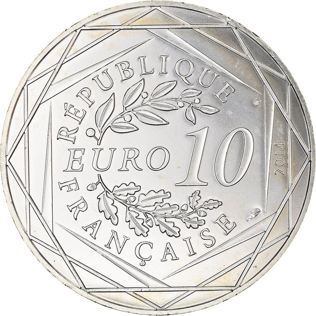 France, 10 Euro, Egalité Automne Sempé, 2014, FDC, MS(65-70), Silver