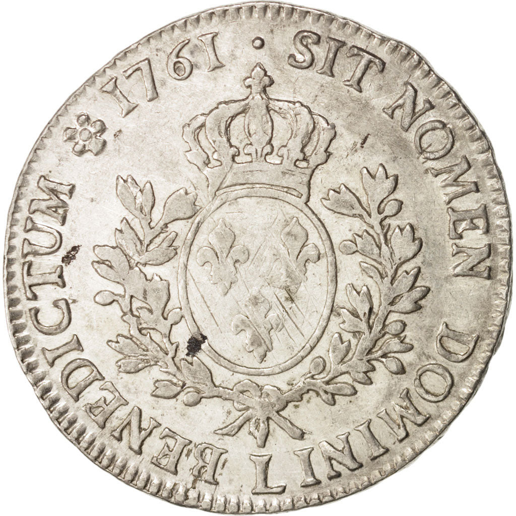 France, Louis XV, Écu au bandeau, 1761, Bayonne, VF(20-25), Silver, KM 512.12