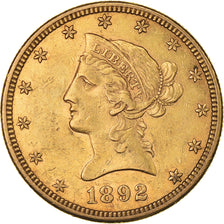 Coin, United States, Coronet Head, $10, Eagle, 1892, U.S. Mint, San Francisco