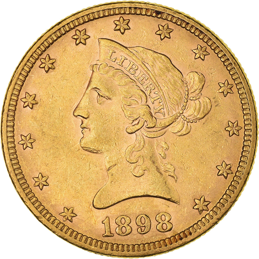 Coin, United States, Coronet Head, $10, Eagle, 1898, U.S. Mint, Philadelphia