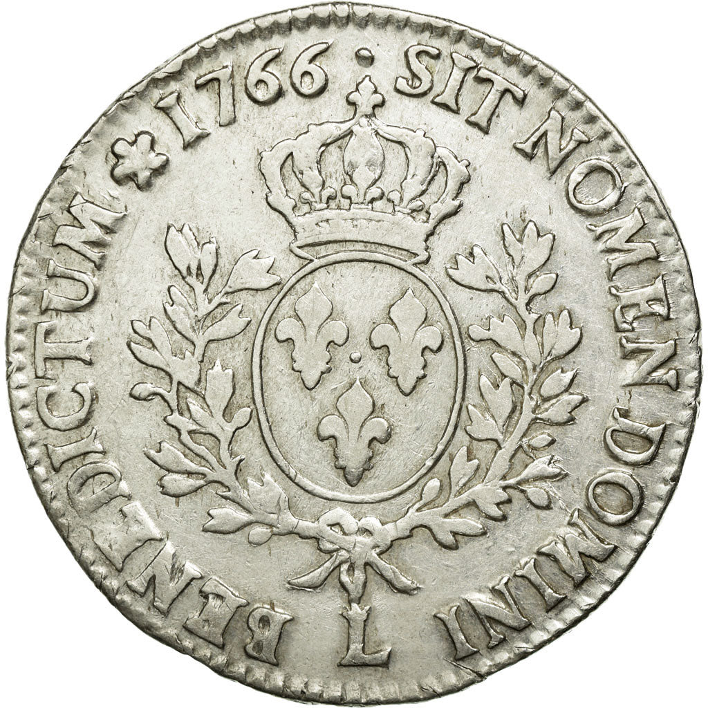 Coin, France, Louis XV, Écu au bandeau, Ecu, 1766, Bayonne, VF(20-25), Silver