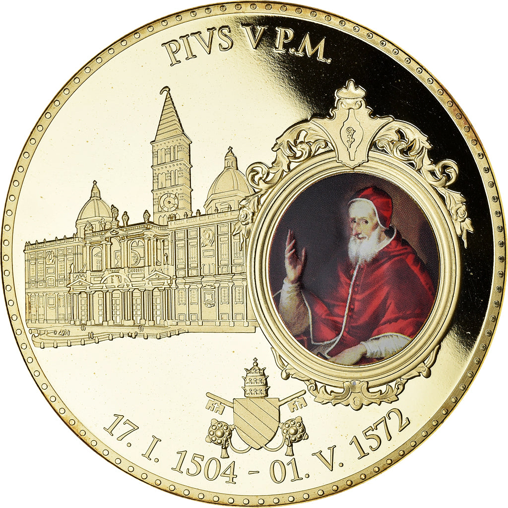 Vatican, Medal, Le Pape Pie V, 2013, MS(64), Copper Gilt